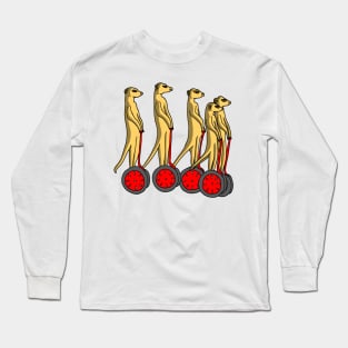 Meerkat on Segway Color Long Sleeve T-Shirt